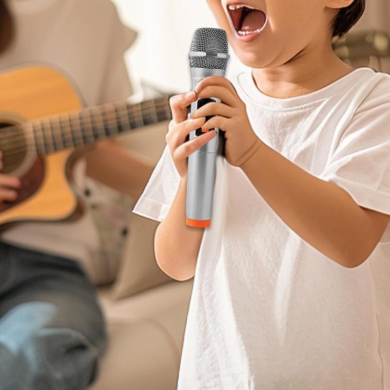 Kids Journalist Costume Prop Microphone Silver Orange Pretend Play Activity - Image 5